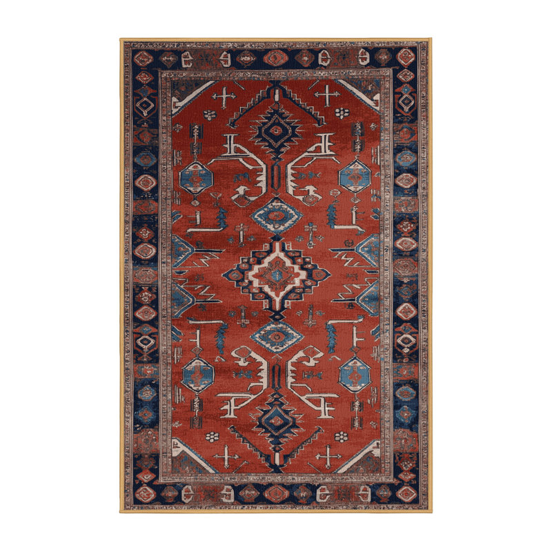Machine Washable Persian Brown Area Rug, Rectangle 3' x 5'