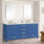 Meuble-lavabo de salle de bain, armoire de rangement en bois massif, comptoir de meuble-lavabo autoportant avec double cuve