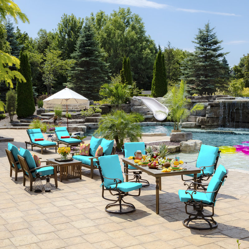 ARDEN Outdoor Lounge Chair 3.5" Cushion, 3.5" H x 20" W x 20" D, Pool Blue