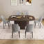 63 "Medieval Modern Style MDF Dining Table And PU Dining Chair. Assemble Desktop And Black Metal Leg Dining Chair Set, Suitable For Home&Kitchen-1635696087-1635696086-1635696085