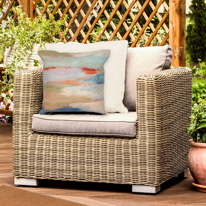 Marina Outdoor Pillow Cover & Insert, Orange, 20" x 12"