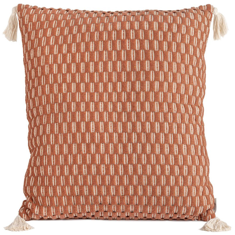 Gehl Indoor / Outdoor Geometric Square Euro Pillow Cover, Brick, 60 x 60cm