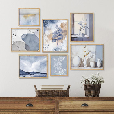 " Collage Geometric Colour Blocks Abstract Modern Art Chic For Living Room, Bedroom, Office " 7 - Pieces