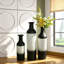 Ensemble de 3 vases décoratifs en métal, vases de sol à motif de feuilles noires, grands vases noirs et blancs pour la décoration intérieure, salon, hall d'entrée