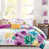 Motif floral bleu