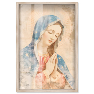 Fragments of Faith Shadowbox Print Jesus Wall Art by Art Remedy, Blonde Frame, 25 x 37