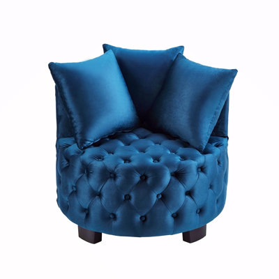 Contemporary Upholstered Tufted Leisure Chair Accent Chair,Navy