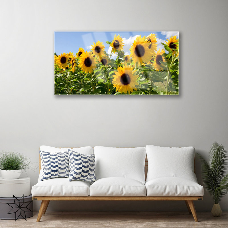 Sunflowers - No Frame Print on Glass