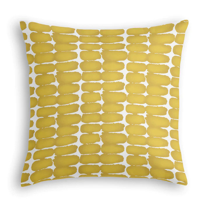 Housse et insert de coussin décoratif géométrique en polyester, Jaune, 20 po x 20 po