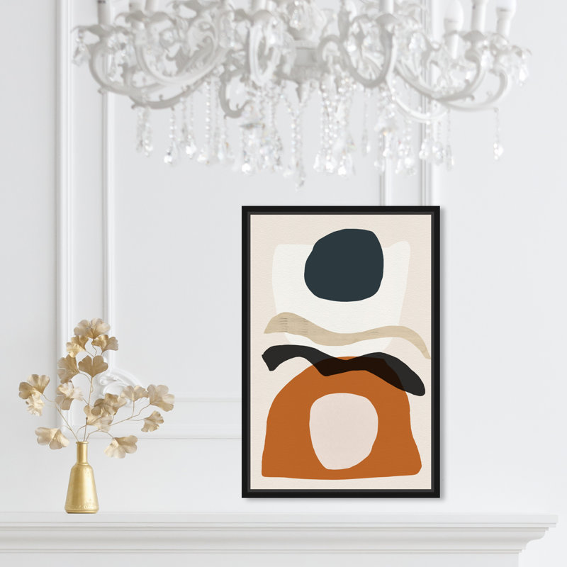 Abstrait La Afrique Meridionel - reproduction d'art sur toile, Cadre noir, H 45 po x l 30 po x P 1,5 po