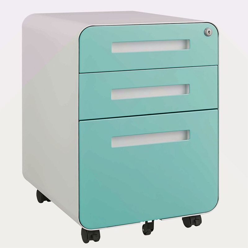 3-drawer Mobile File Cabinet For Office , Waterproof & Moisture-resistant, Anti-tilt Design With 5 Wheels, Suitable For Legal/letter/a4 Files