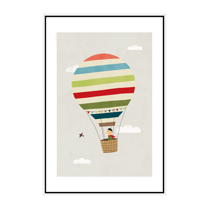 Ballon - imprimé, H 60 po x l 40po x P 1,5 po, Toile blanche encadrée, Pas de tapis