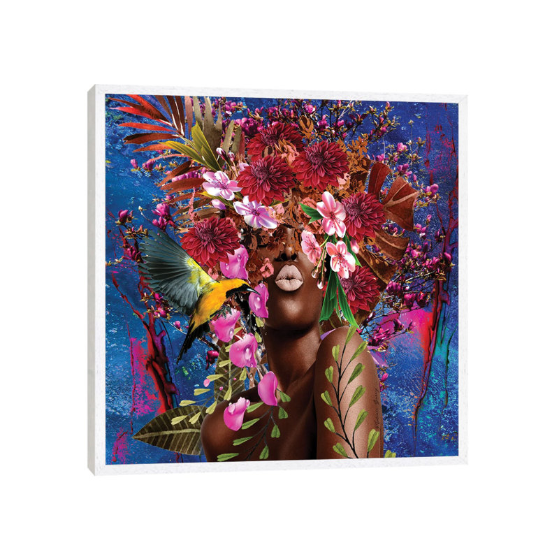 Sister Sassy Blooming - Women In Bloom by Yvonne Coleman Burney - Print on Canvas, White Framed