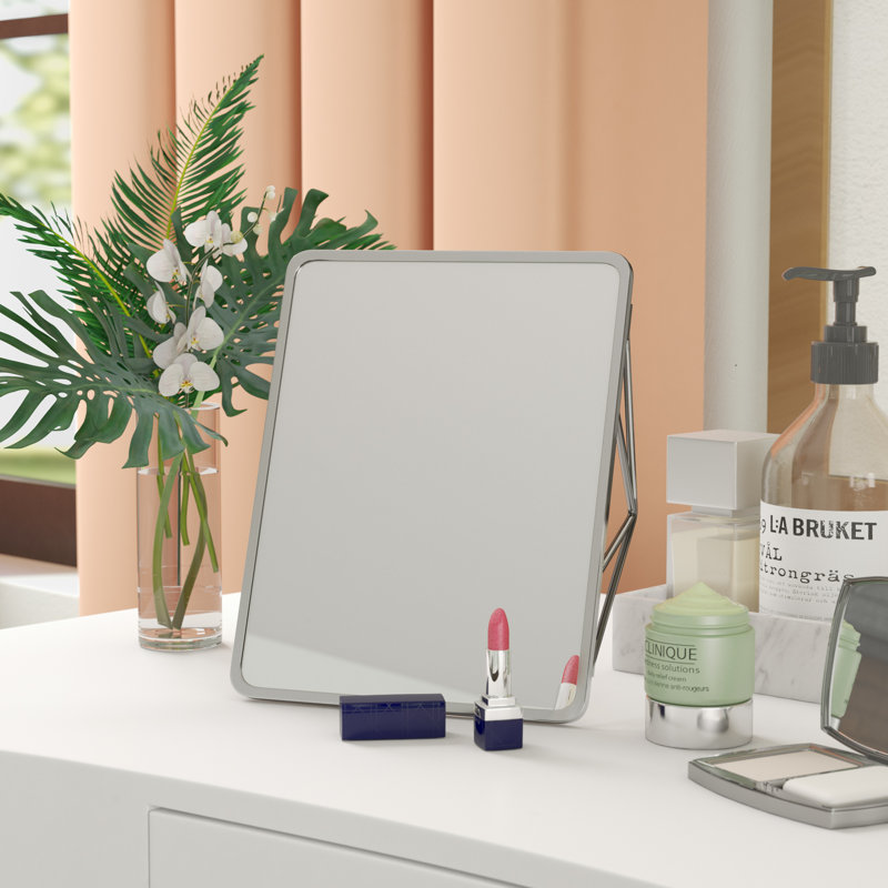 Miroir de maquillage/rasage contemporain moderne & Barlow, Chrome