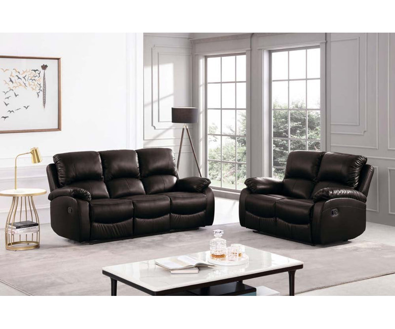 Roma Leather Recliner 2 Seater Sofa, Brown