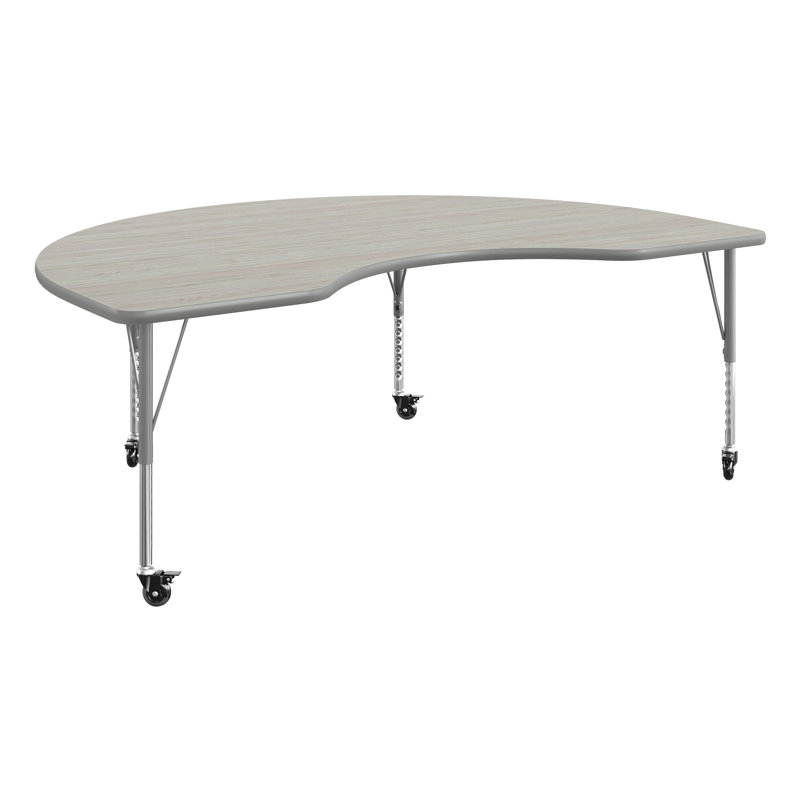 Table d'activité à hauteur ajustable Goddard, P 48 po x l 72 po x H 17,25 po à 25,25 po, Plateau gris / cadre noir