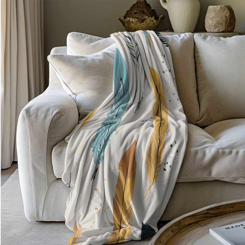 Style à plumes - couverture de qualité supérieure 1 pièce, Lit simple
