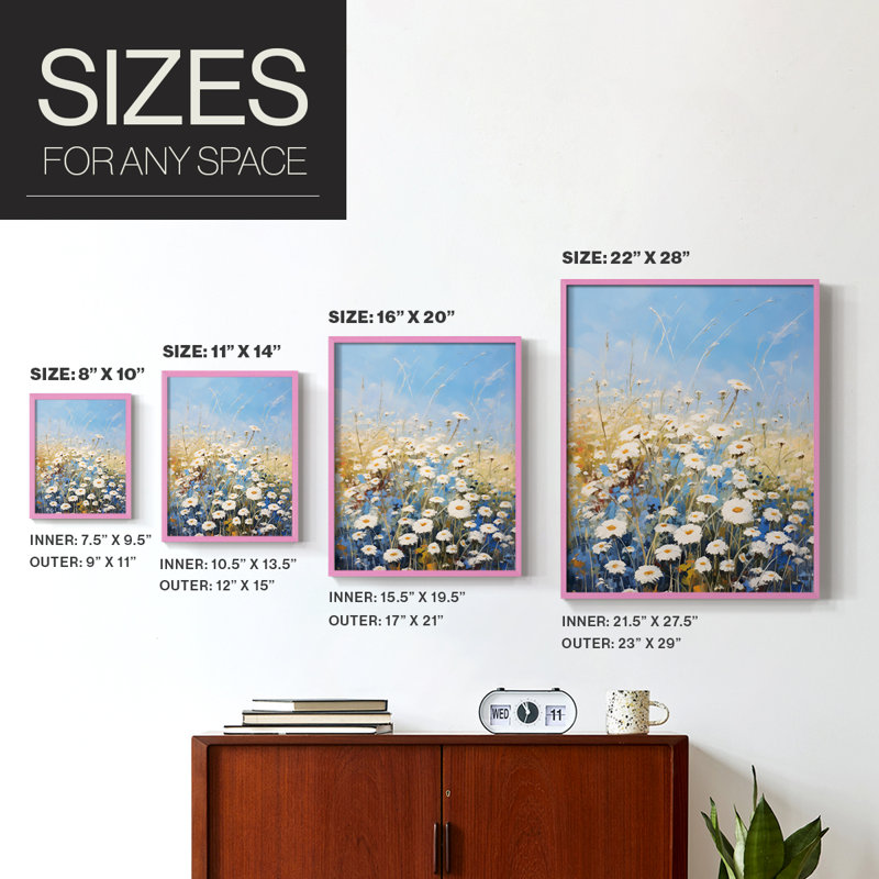 Impression encadrée FLORAL Series I-Premium - prête à être accrochée - aucun clou requis - aucun clou requis, Rose