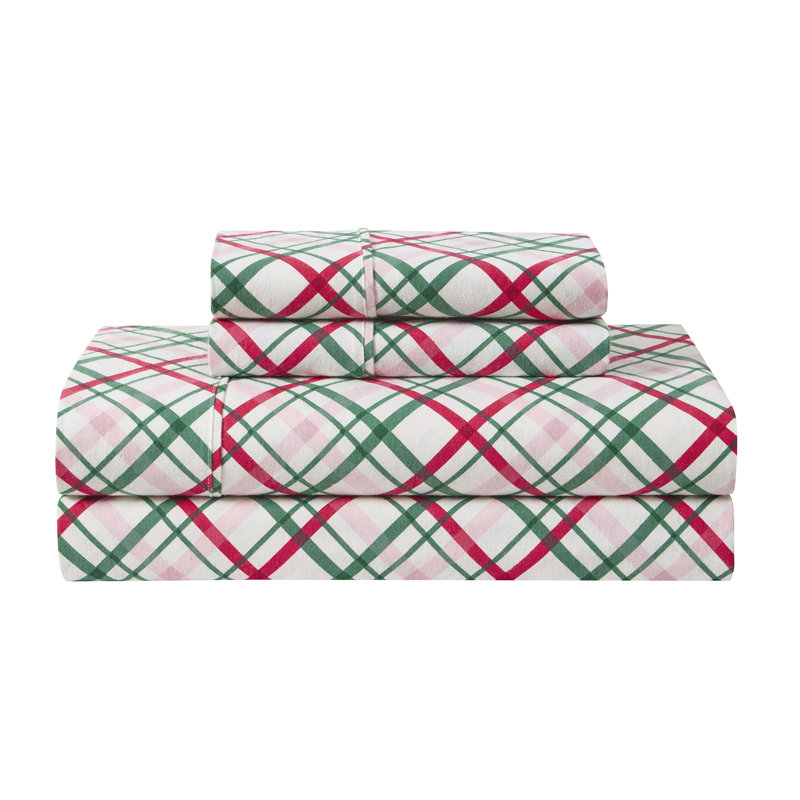 Ensemble de draps en flanelle de coton multicolore Joy to the World Hallmark