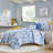 Full/Queen Floral Striped Comforter Set