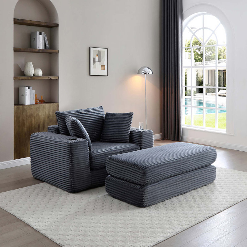 Méridienne 52,4 po Boneless, Gris