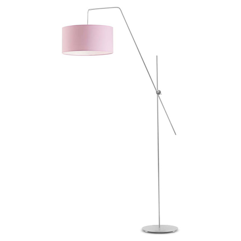 Ayano 176cm Task Floor Lamp, Silver, Light Pink