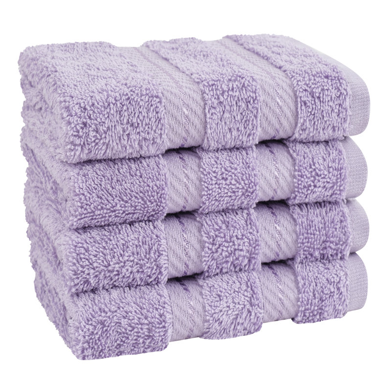 Ensemble de débarbouillettes turques 100% coton 4 pièces Darcelle, Lilas