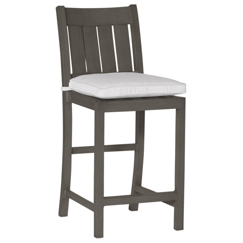 Tabouret de comptoir d'extérieur club 24 po, Welt, Lin neige, Gris ardoise