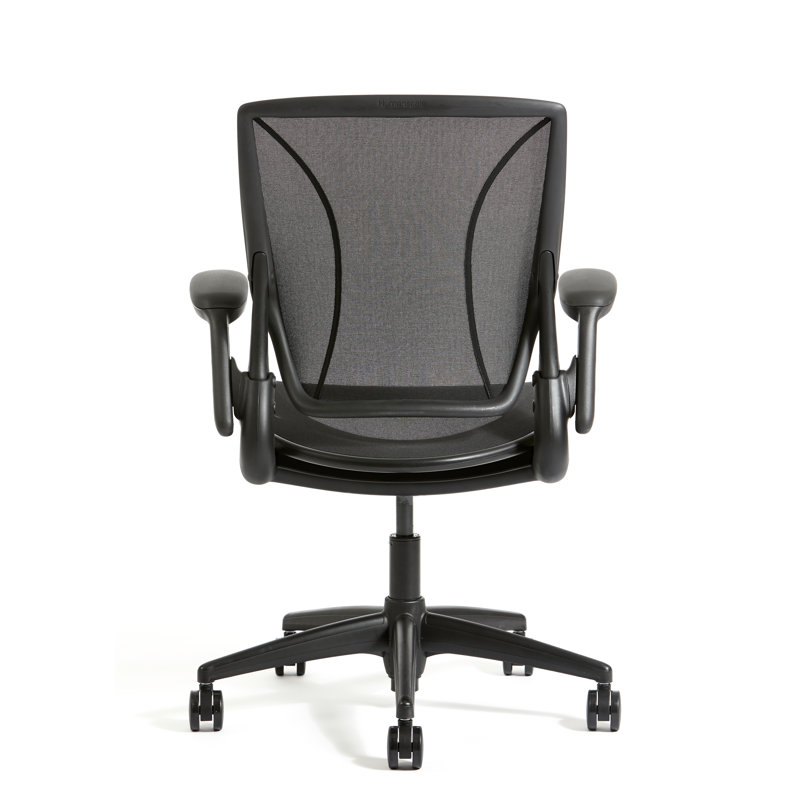 World LM, Black Ergonomic Task Chair with Poppy Seed Backrest, and Light Brown Autumn Upholstered Seat, Black, Black Mesh