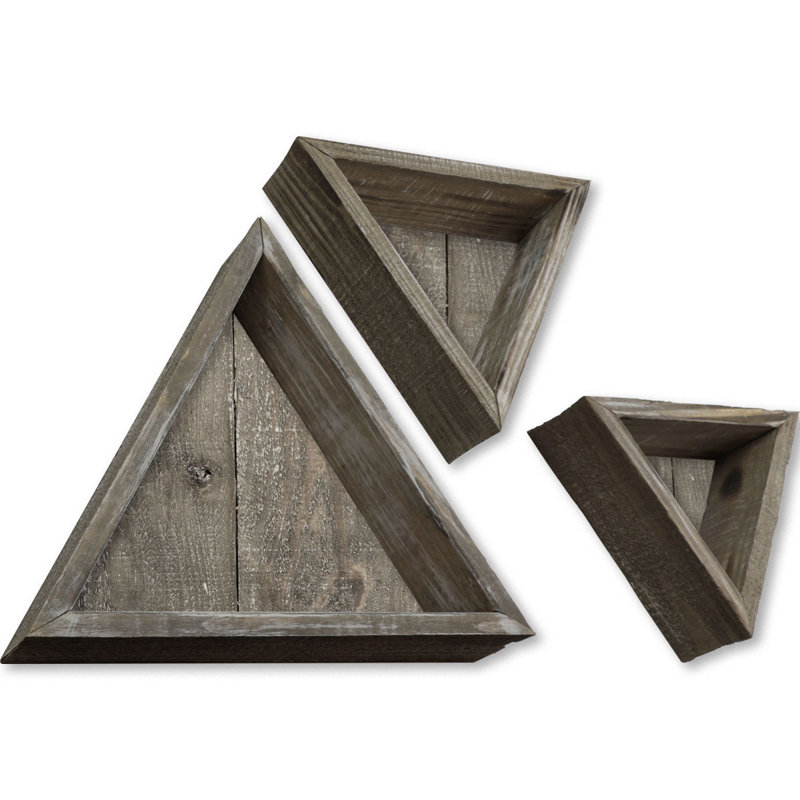 Triangle Accent Shelf with Adjustable Shelves, Pebble Gray