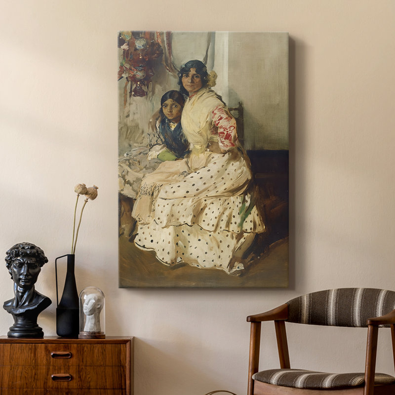 «Pepilla the Gypsy and Her Daughter», toile tendue par Joaquin Sorolla y Bastida, 18 x 27