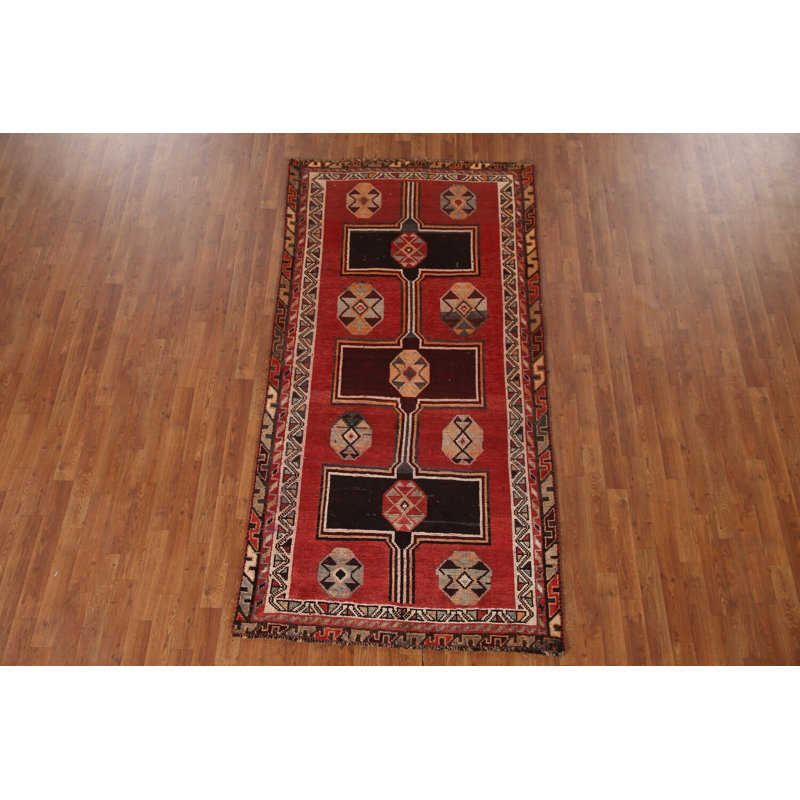Tapis traditionnel géométrique rouge 4 x 8