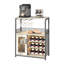 Armoire à vin industrielle avec support pour 12 bouteilles et porte-verres, armoire à alcool pour la cuisine et la salle à manger, buffet à porte en filet, gris-334056309