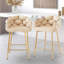Ensemble de 2 tabourets de comptoir modernes, tabourets de comptoir avec structure en fer, dossier et coussin moelleux, repose-pieds, convient à la cuisine / chambre à coucher / salle à manger-90013871