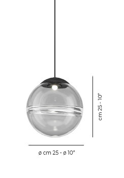 Oro Suspension P Crystal White Glossy Brass 2 L32bb Ul, 89" H x 10" W x 10" D, Crystal Transparent, Charcoal Gray