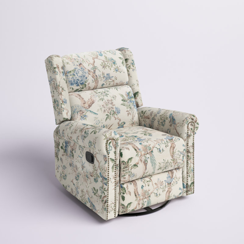 Fauteuil inclinable et berçant Alyissa, Polyester oiseau