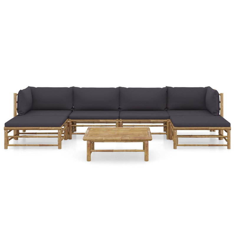 Knuth 7 Piece Seating Group with Cushions, Dark Gray