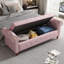 Banc de lit en velours rose