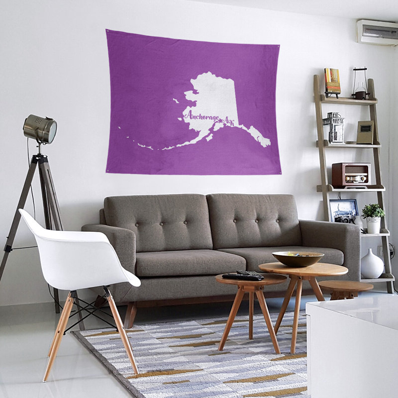 Tapisserie murale alaska ancrage, H 88 po x l 104 po, Violet