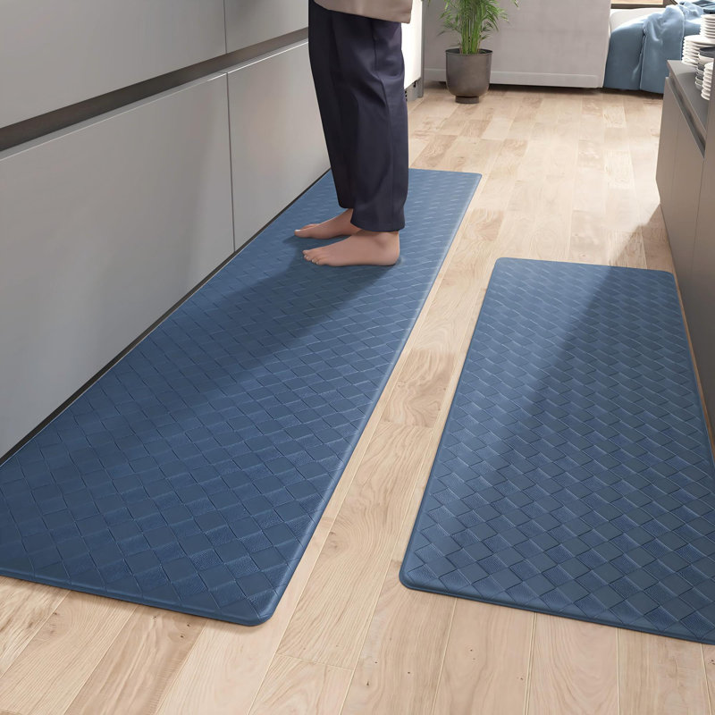 Tapis de cuisine antidérapant et antidérapant (ensemble de 2), Tapis de couloir l 5,7 po x L 5 pi 11 po x l 1 pi , Bleu