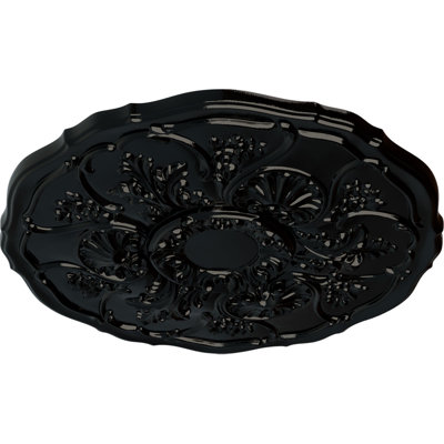 Endurathane Cornelia Ceiling Medallion, 22 1/2"OD x 1 1/2"P (Fits Canopies up to 4"), Hand-Painted Black Pearl Finish