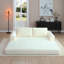 Canapé-lit convertible 2-en-1 pliant, canapé-lit en velours côtelé moderne avec 2 * coussins, canapé-lit modulaire sans dossier avec lit escamotable Futon et canapé-lit pliant pour le salon beige-1986576882-1986576845