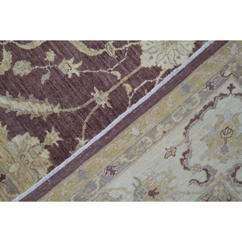 Ziegler Wool Oriental Area Rug in Plum/Light Yellow/Beige