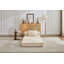 Canapé à compression, canapé-lit à plancher convertible à structure fixe, canapé modulaire à assise simple sans os, sans assemblage requis, tissu chenille, pour la chambre du salon, beige-885136679