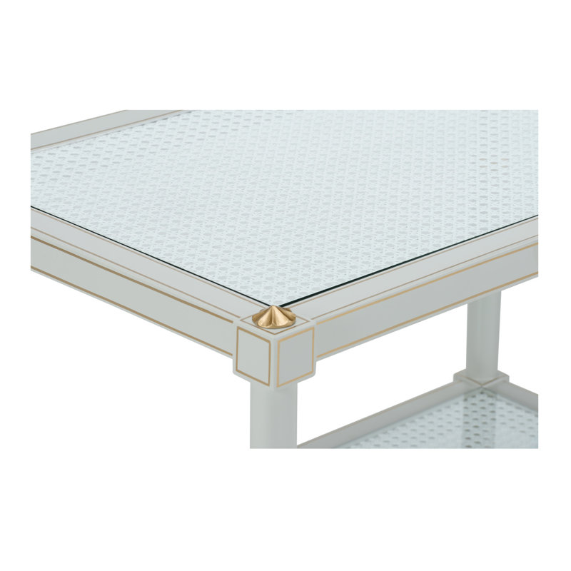 Conner Cane Cocktail Table, Gray/Gold