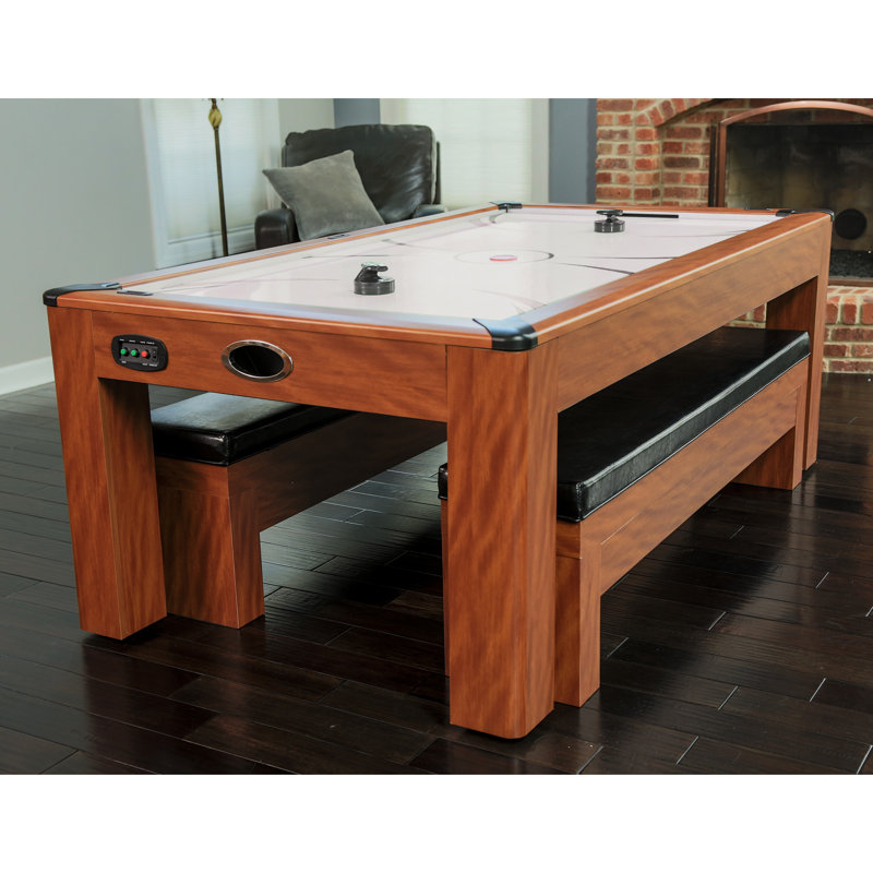 84" Light Cherry MDF Multi-Functional Air Hockey Table with Benches