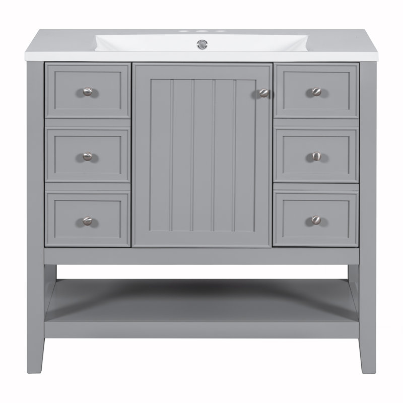 Meuble-lavabo 36 po avec lavabo, Gris