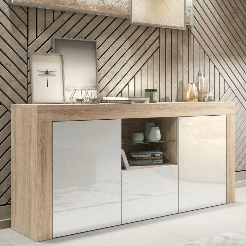 Unfinished TV Stand for TVs up to 50", Oak/White