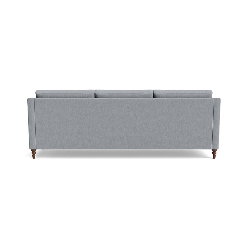 Vera Sofa (95"), Performance Weave - Zinc, Walnut Finish (Turned)
