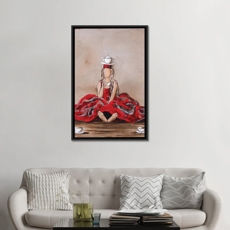 «She Don't Not Dwell On The Past», reproduction d'art sur toile encadrée, 48" H x 32" W, Noir
